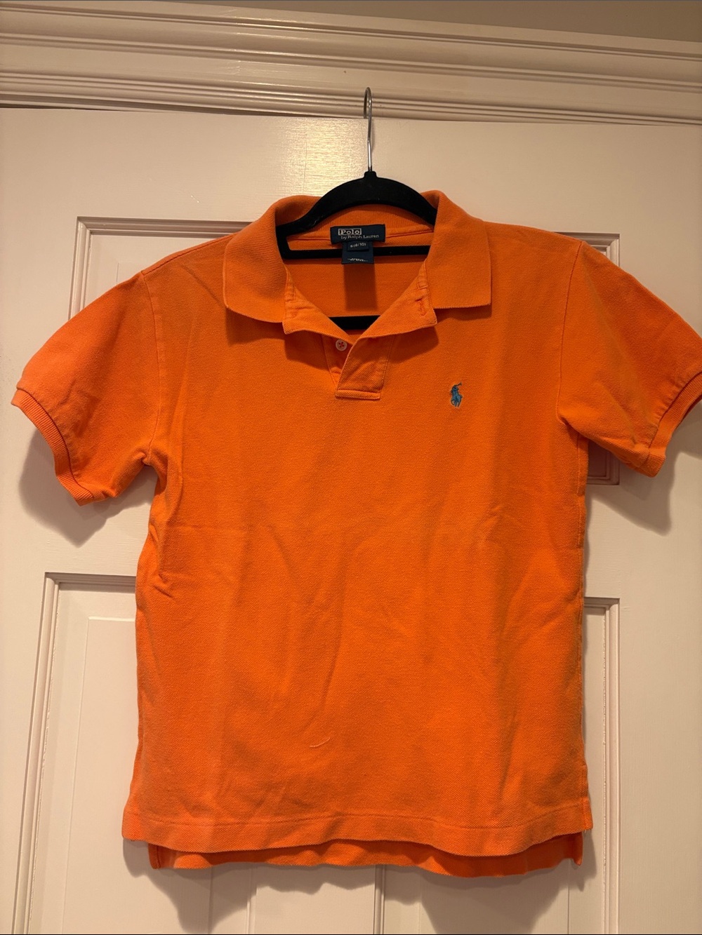 Ralph Lauren Orange Polo Shirt with Small Blue Pony